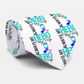 Thyroïde kanker ALTIJD MIJN HERO MIJN VROUW Stropdas (Opgerold)