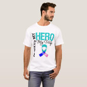 Thyroïde kanker ALTIJD MIJN HERO MIJN VROUW T-shirt (Voorkant volledig)