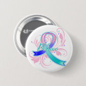 Thyroïde kanker geloof Vlaams lintje Ronde Button 5,7 Cm (Voorkant /achterkant)