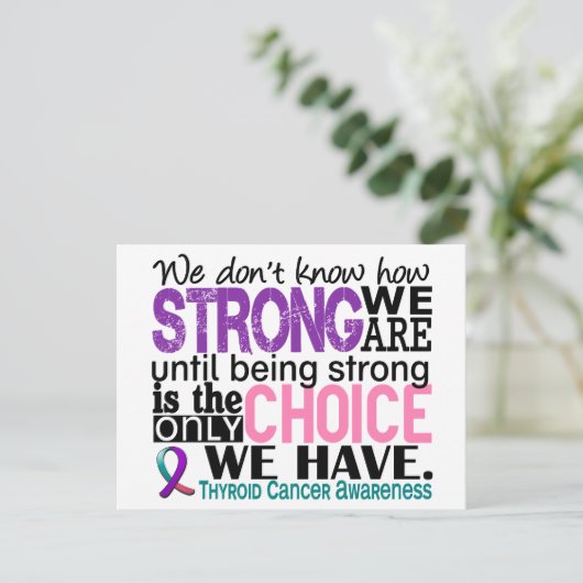 Thyroïde kanker hoe sterk we zijn briefkaart (Staand voorkant)