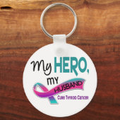 Thyroïde kanker MIJN HERO MIJN HUSBAND 42 Sleutelhanger (Voorkant)