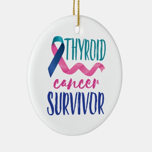 Thyroïde kanker Overleving Keramisch Ornament (Rechts)