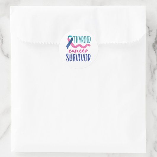 Thyroïde kanker Overleving Ronde Sticker (Tas)