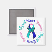 Thyroïde kanker Survivor Butterfly Ribbon Magneet (Voorkant / Achterkant)
