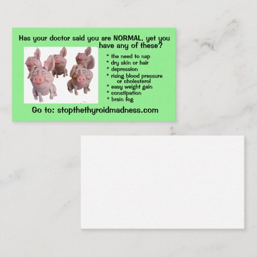 THYROÏDE VISITEKAARTJES kunnen levens veranderen! (Voorkant / Achterkant)