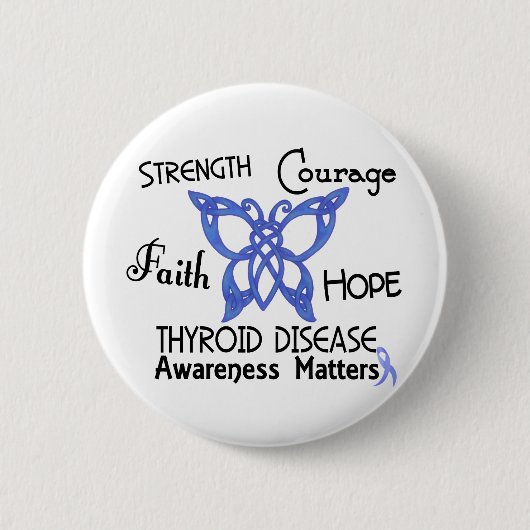 Thyroïde ziekte Celtic Butterfly 3 Ronde Button 5,7 Cm (Voorkant)