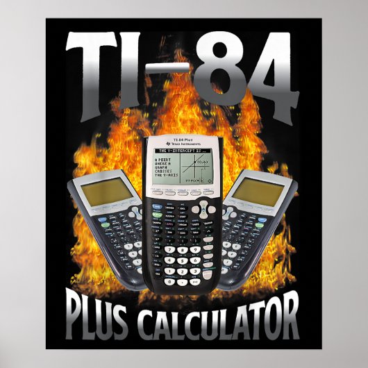 Ti-84 Plus Calculator Funny Math Teacher Poster (Voorkant)