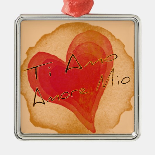 Ti Amo Amore Mio Metalen Ornament (Voorkant)