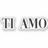 Ti amo-belettering sticker (Voorkant)