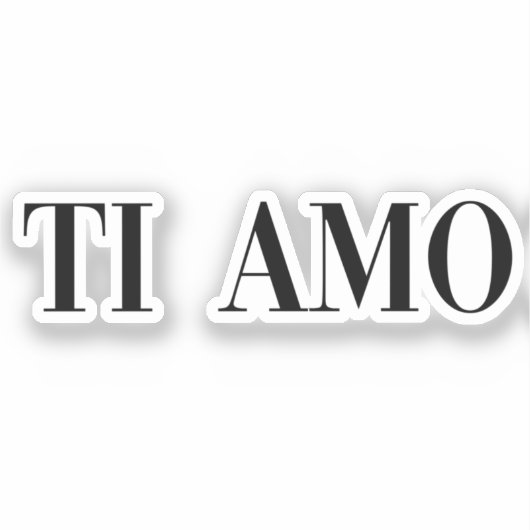 Ti amo-belettering sticker (Voorkant)
