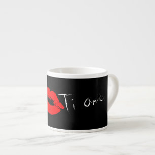Ti Amo houdt van je in de Italiaanse Lips Kiss Cof Espresso Kop