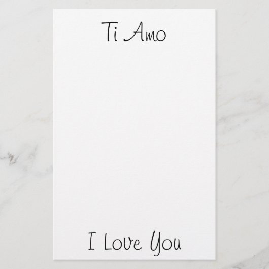 Ti Amo/I houdt van je Briefpapier (Voorkant)