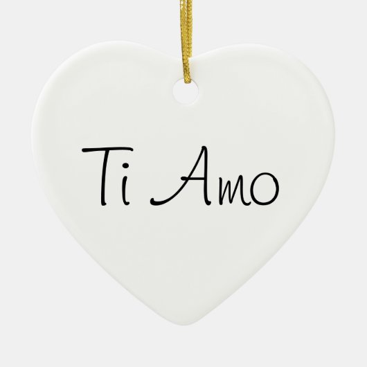 Ti Amo/I houdt van je Keramisch Ornament (Voorkant)