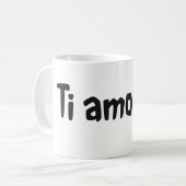 Ti amo - Ik hou van je in het Italiaans Koffiemok (Voorkant links)