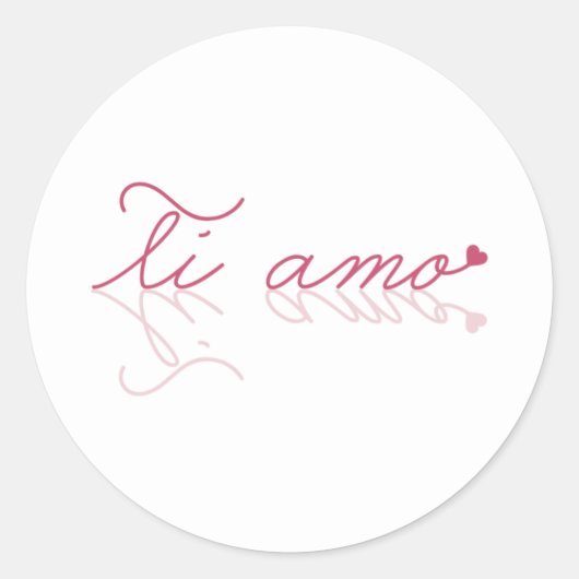 Ti amo (ik hou van je) Italiaans Ronde Sticker (Voorkant)