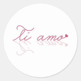 Ti amo (ik hou van je) Italiaans Ronde Sticker