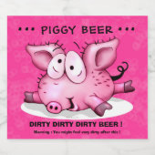 Ti-PIG CARTOON BIERETIKET FLES Bier Etiket (Enkel label)