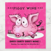 Ti-PIG CARTOON WIJN ETIKET FLES (Enkel label)