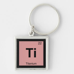 Ti - Titanium Chemie Periodiek Systeem Symbool Sleutelhanger