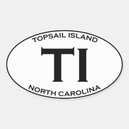 TI - Topsail Island, North Carolina Ovale Sticker