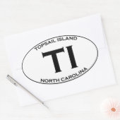 TI - Topsail Island, North Carolina Ovale Sticker (Envelop)