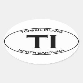 TI - Topsail Island, North Carolina Ovale Sticker