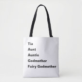 Tia Aunt tante Godmoeder Théleing Tote Bag (Voorkant)