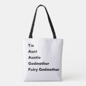 Tia Aunt tante Godmoeder Théleing Tote Bag (Achterkant)