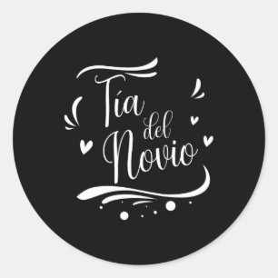 Tia del Novio Spaanse tante van de bruidegom bruil Ronde Sticker