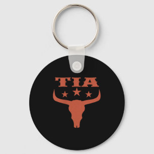 Tia Eerste Verjaardag Cowboy Western Rodeo Schedel Sleutelhanger