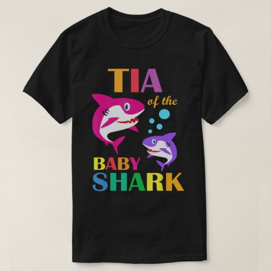 Tia of the Baby Shark Birthday Tia Shark Moeders T-shirt (Design voorkant)