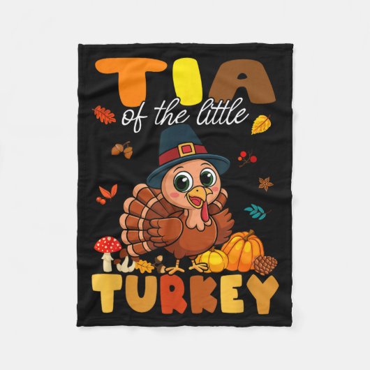 Tia Of The Little Turkey Thanksgiving Baby Shower  Fleece Deken (Voorkant)