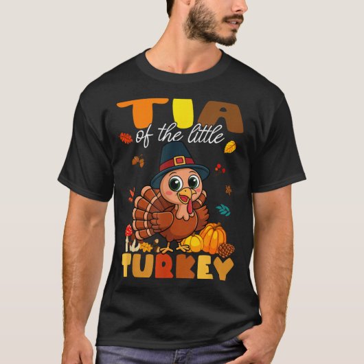 Tia Of The Little Turkey Thanksgiving Baby Shower  T-shirt (Voorkant)