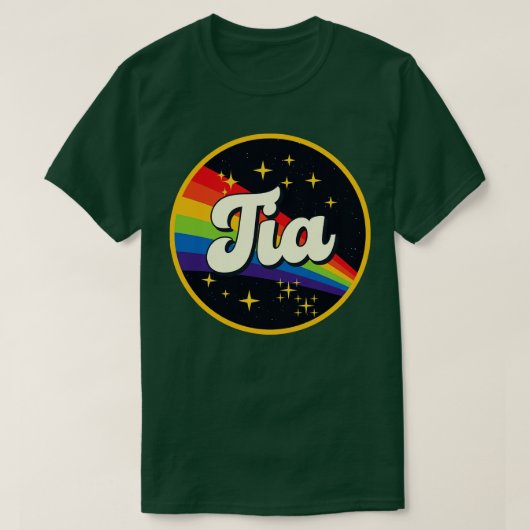 Tia regenboog in ruimte  stijl t-shirt (Design voorkant)