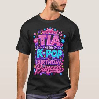 Tia van de K-Pop verjaardagsprinses Koreaanse muzi T-shirt