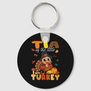 Tia van de Kleine Kalkoen Thanksgiving Baby Shower Sleutelhanger