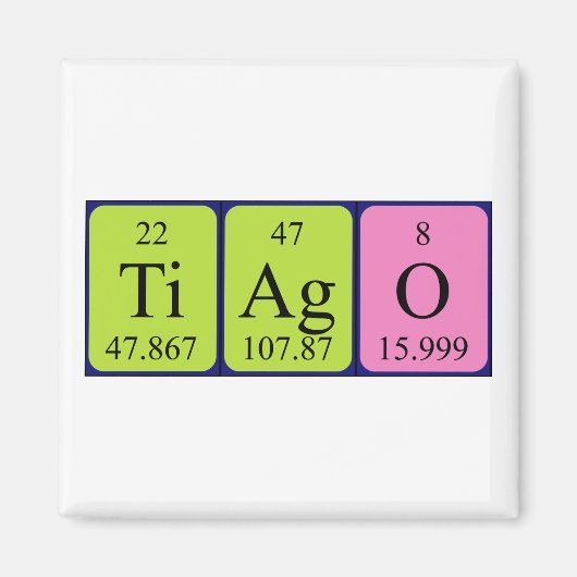 Tiago periodiek table name magnet (Voorkant)