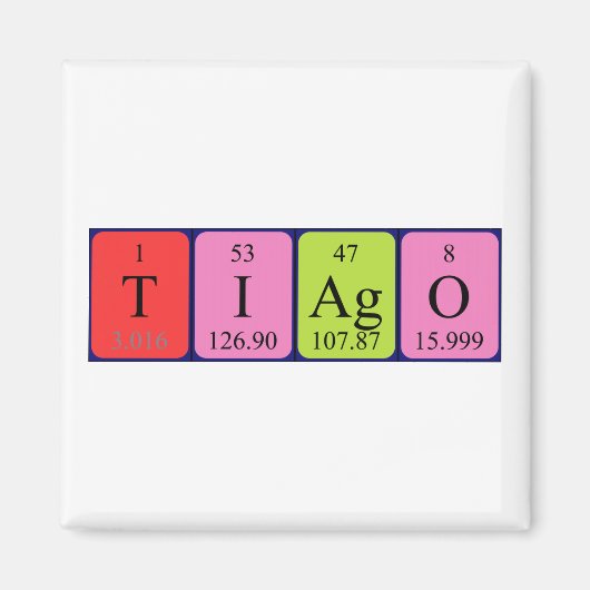 Tiago periodiek table name magnet (Voorkant)