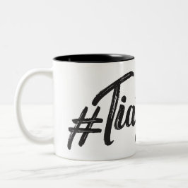 #TiaGoals, Grunge modern script Tweekleurige Koffiemok