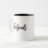 #TiaGoals, Grunge modern script Tweekleurige Koffiemok (Voorkant links)