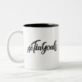 #TiaGoals, Grunge modern script Tweekleurige Koffiemok (Links)