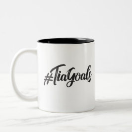 #TiaGoals, Grunge modern script Tweekleurige Koffiemok
