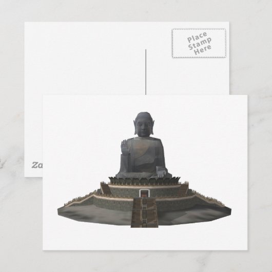 Tian Tan Buddha: Grote Boeddha: 3D-model: Briefkaa Briefkaart (Voorkant / Achterkant)