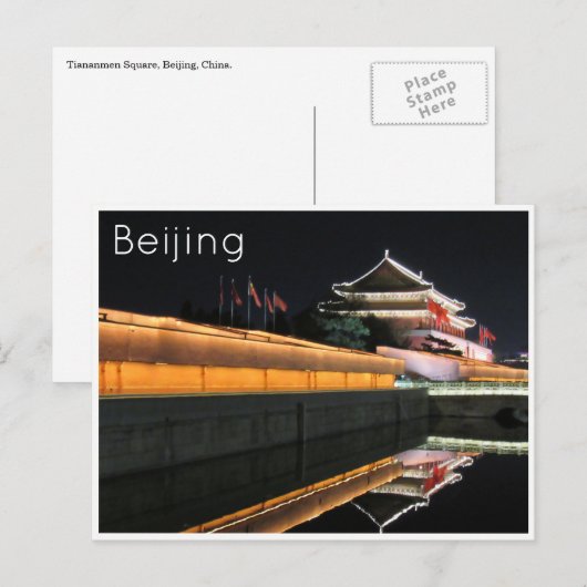 Tiananmen Gate reflecteren Briefkaart (Voorkant / Achterkant)
