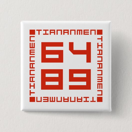 Tiananmen Square 6/4/1989 Vierkante Button 5,1 Cm (Voorkant)