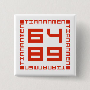 Tiananmen Square 6/4/1989 Vierkante Button 5,1 Cm