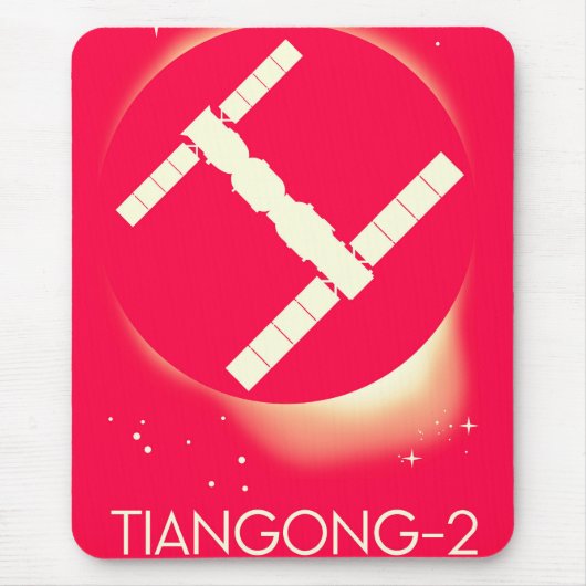 Tiangong-2 China ruimtestation ruimte kunst. Muismat (Voorkant)