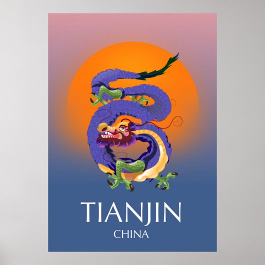 Tianjin China Dragon-reisposter Poster (Voorkant)