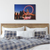 Tianjin Eye wiel 's nachts met Skyline Canvas Art (Insitu (Slaapkamer))