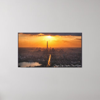 Tianjin Sunset Canvas Art Afdruk